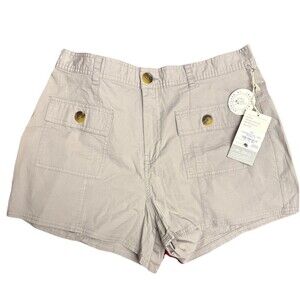 Vuori Womens Soft Pewter Vintage Ripstop Utility Shorts 4 Pockets Sz XL New